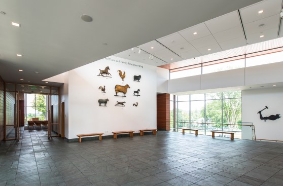The upper and lower level lobbies are designed for events, installations, and music.