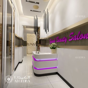 Ladies beauty salon reception design
