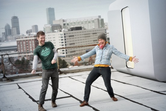 John Stoddard and Courtney Hennessey Owners of Higher Ground farm on the roof of the Boston Design Center.PHOTO BY NICOLAUS CZARNECKI/METRO