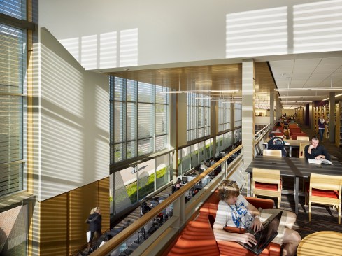 Reading balcony overlooking the Technical Learning Center