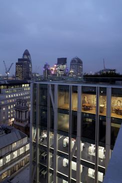The Rothschild's Bank, now standing 15-stories high, has undergone multiple remodels since it was first erected in 1809. The newest building, designed by Rem Koolhaas's firm OMA, is a glass and steel structure.