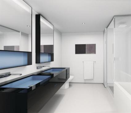 Rendering of a custom-designed bathroom