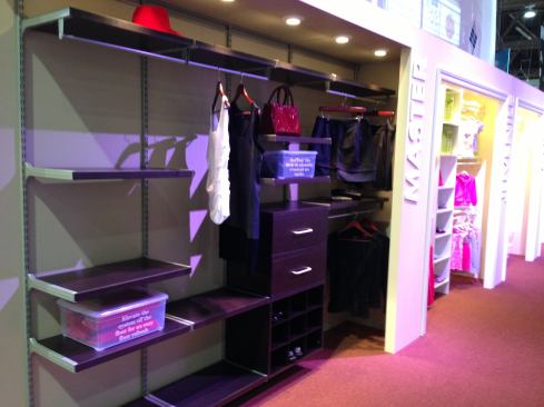 Recognizing the trend toward home organization, ClosetMaid's ShelfTrack Elite blends the ease of installation from the ShelfTrack components with new, higher-end styling with laminate components rather than wire racks. Elite offers satin-nickel hardware, a rich wood finish, and numerous organizational options. Visit the ClosetMaid&nbsp;
website&nbsp;for more information.