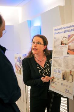 LRC research scientist Jennifer Brons shares her poster on modular lighting panels for wall and ceiling applications.