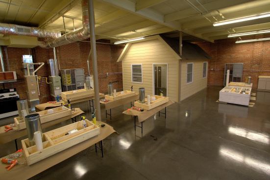 The SWEET Center provides practical, hands-on learning opportunities, teaches up-to-date weatherization techniques and testing protocols, and provides access to test equipment like blower doors and infrared cameras, as well as air sealing props, combustion appliance and duct leakage testing, and insulation installation opportunities.