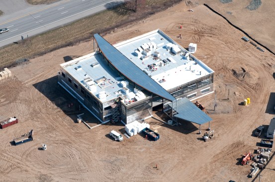 Aerial shot during construction