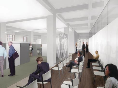 Rendering of the future interior at the Wayne N. Aspinall Federal Building and U.S. Courthouse, which will be complete in 2013.