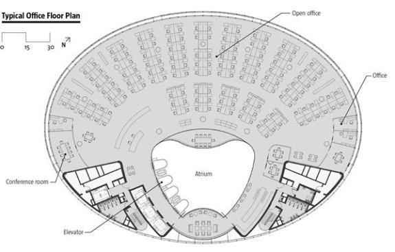 Typical office floor plan