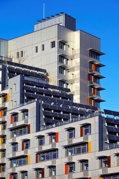 66kw Photovoltaic panels produce energy for common areas&nbsp;and exterior lighting.