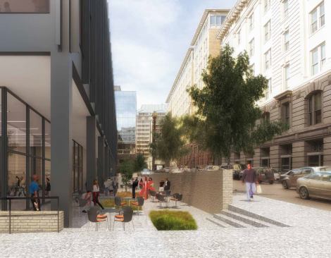 Another option for outdoor space next to the proposed café location. (Jan. 2015)