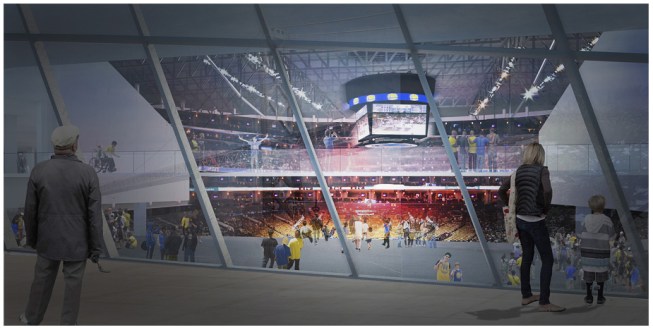Public viewing opportunities on the outer edge of the new arena.