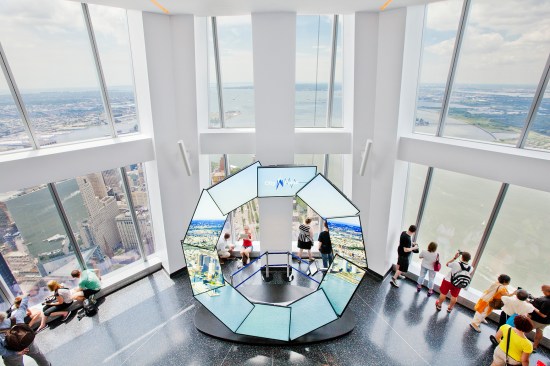 Monitors at One World display local landmarks