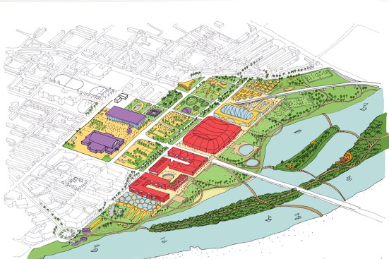 North-South Axis: Axonometric site diagram