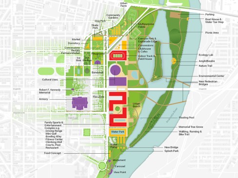 North-South Axis: Site plan with no anchor tenant