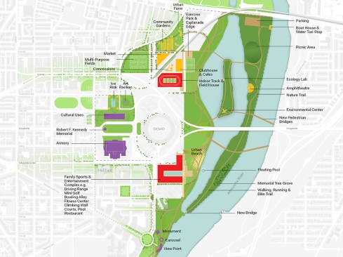 North-South Axis: Short-term site plan