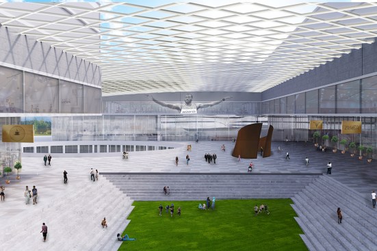 North-South Axis: View under roof