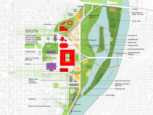 Stitch: Site plan with NFL stadium