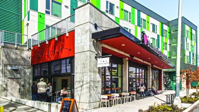 The Marion West apartments in Seattle, designed by Runberg Architecture Group and developed by the Low Income Housing Institute.