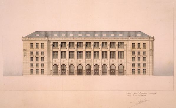 Julien Guadet, New Central Post Office (today Central Post Office) of the rue du Louvre, 1880-1886. Paris.