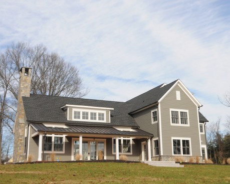 View from Haas Road showing the front porch.