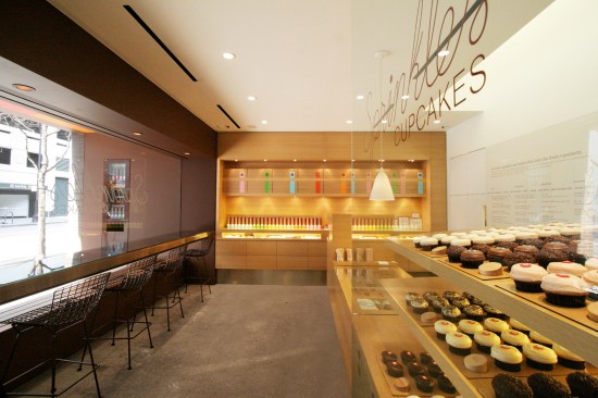 interior with cupcake bar and display
