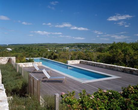The pool area takes in views of coastal ponds and the Atlantic Ocean.