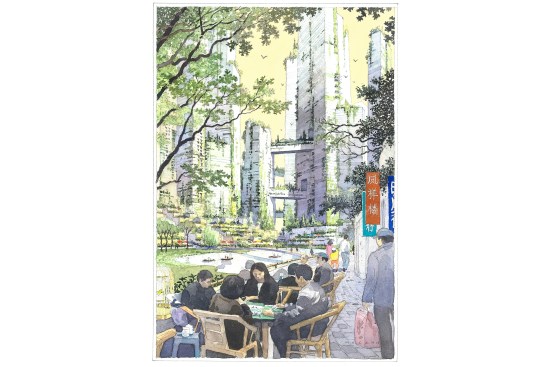 Streetscape sketch.