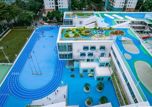 rooftop landscape bird view