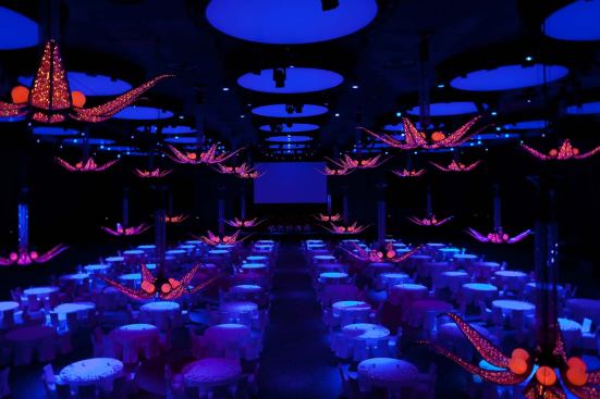 IALD Awards, Special Citation for Custom Fixtures Using Dynamic Design to Transform a Space  Project: Qatar National Convention Centre Banqueting Suite, Doha, Qatar  Lighting Designers: Light and Design Associates, London