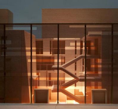 A model showing the projects south elevation. 