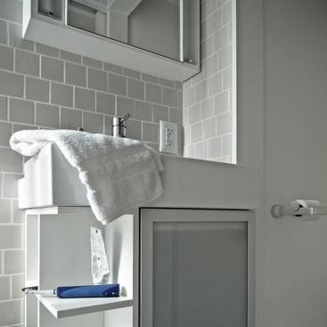 The team kept cost low with IKEA bath fixtures and fittings.