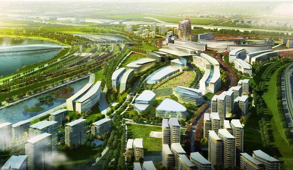 China Southern University will occupy a large portion of the eastern parcel, with campus housing beside the school buildings