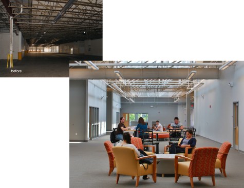 before and after, light well