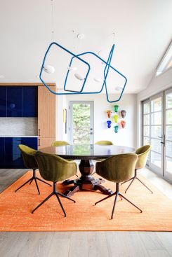 We began by adding color, creating warmth, and unifying the space. 