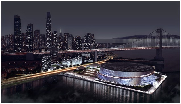 Rendering looking northwest toward downtown San Francisco.