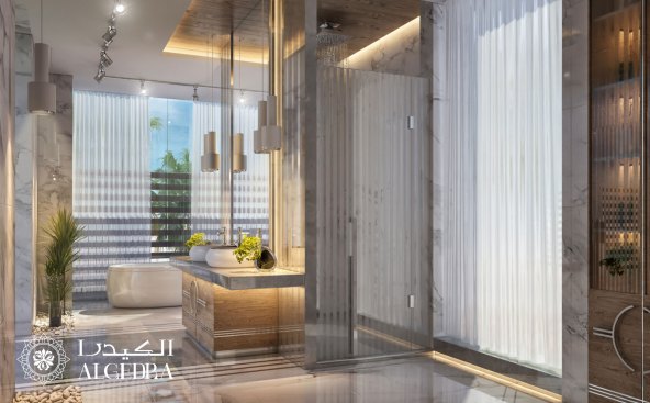 Bathroom design in deluxe villa