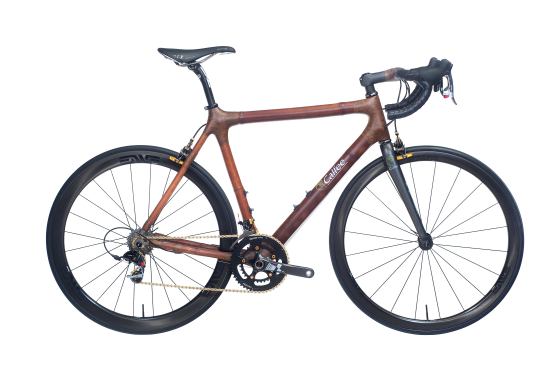 A bike so green you can practically eat it. The frame is made of smoked and heated bamboo with hemp lugs, and can be configured for use as a road, mountain, or cyclocross bike. • $2,995, calfeedesign.com