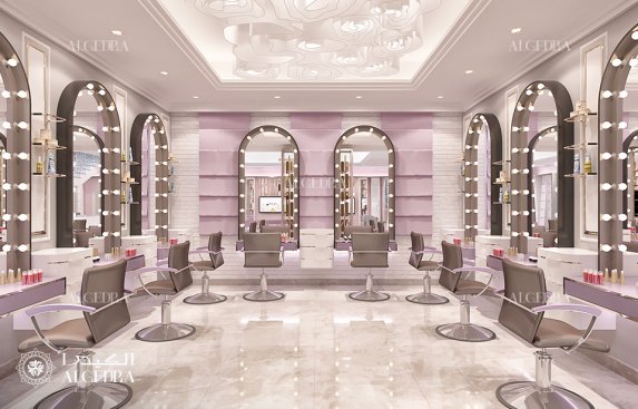 Hair styling area in ladies beauty salon
