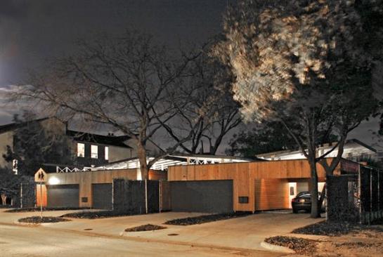 Proving that his infill housing prototype can be applied anywhere, Edward M. Baum designed these houses before securing the site.