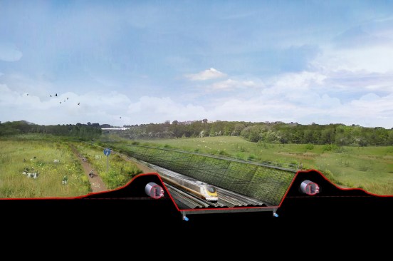 Proposed rail connection, section. 
