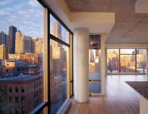 Cantilevered balconies and floor to ceiling windows give each unit glorious views.