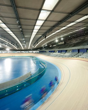 Curving track sections.