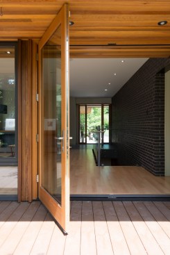 Large french doors encourage flow during entertaining