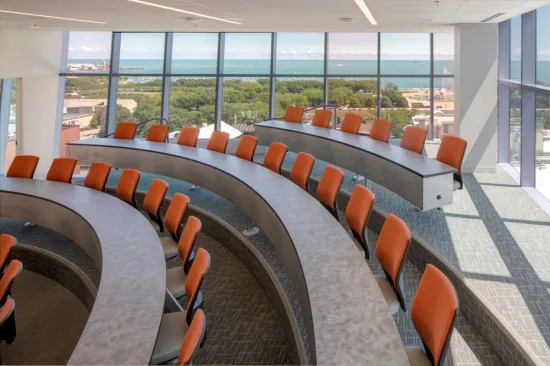Roosevelt University Academic, Student Life and Residence Center Tiered Classroom