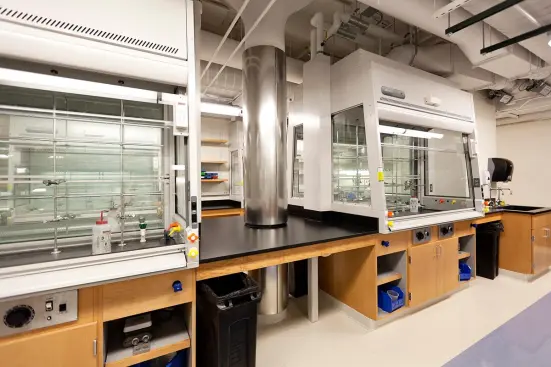 Column shown in Stainless Steel with Linen finish at Boston University, Organic Chemistry Lab, Boston, Massachusetts
