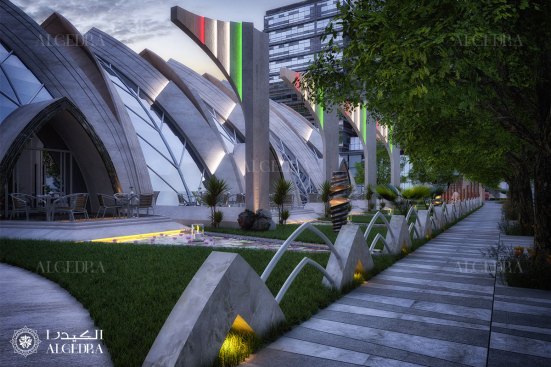 Standalone restaurant outdoor landscape design