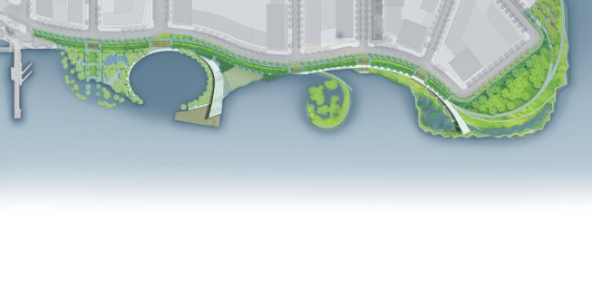 Site plan during flood conditions.