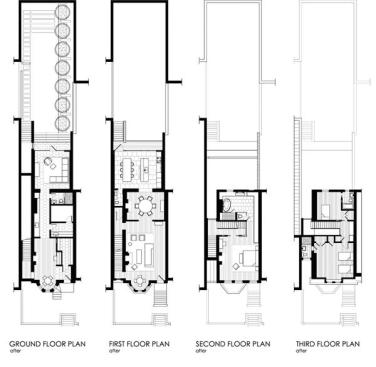 Floor plans of the house after renovation.