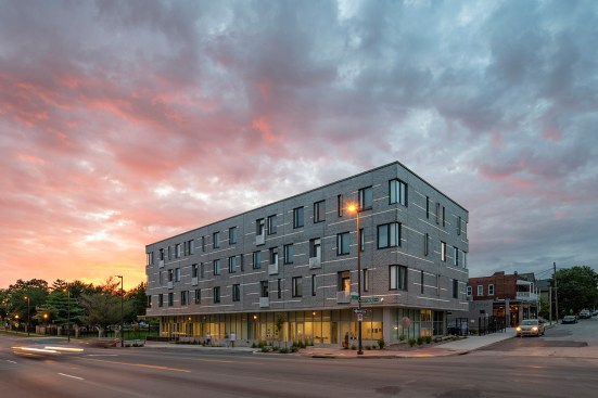 Light spilling from the community spaces at night increases a sense of presence and “eyes on the street” — ultimately contributing to increased safety.