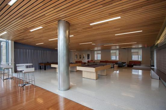 Column in Stainless Steel with Sandstone finish and Kalahari Impression pattern at Salem State University, Salem, Massachusetts